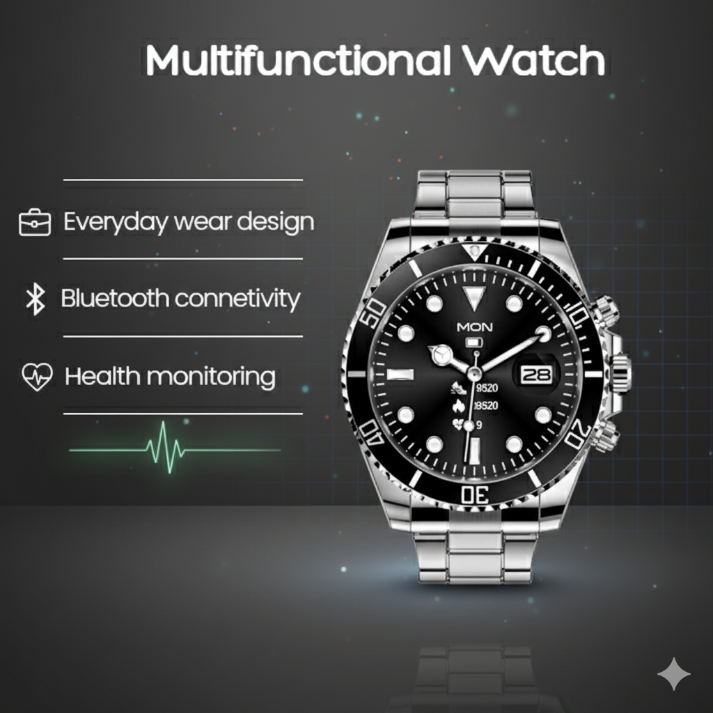 Pulsvia™ - Smartwatch Mission | Traditional Style. Smart Functionality.