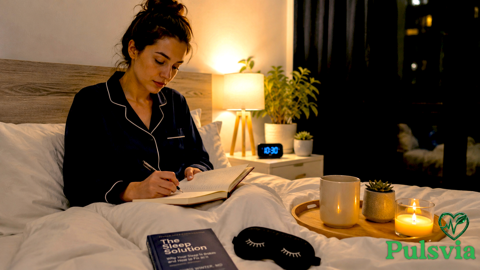 person practicing sleepmaxxing routine with calming bedtime habits